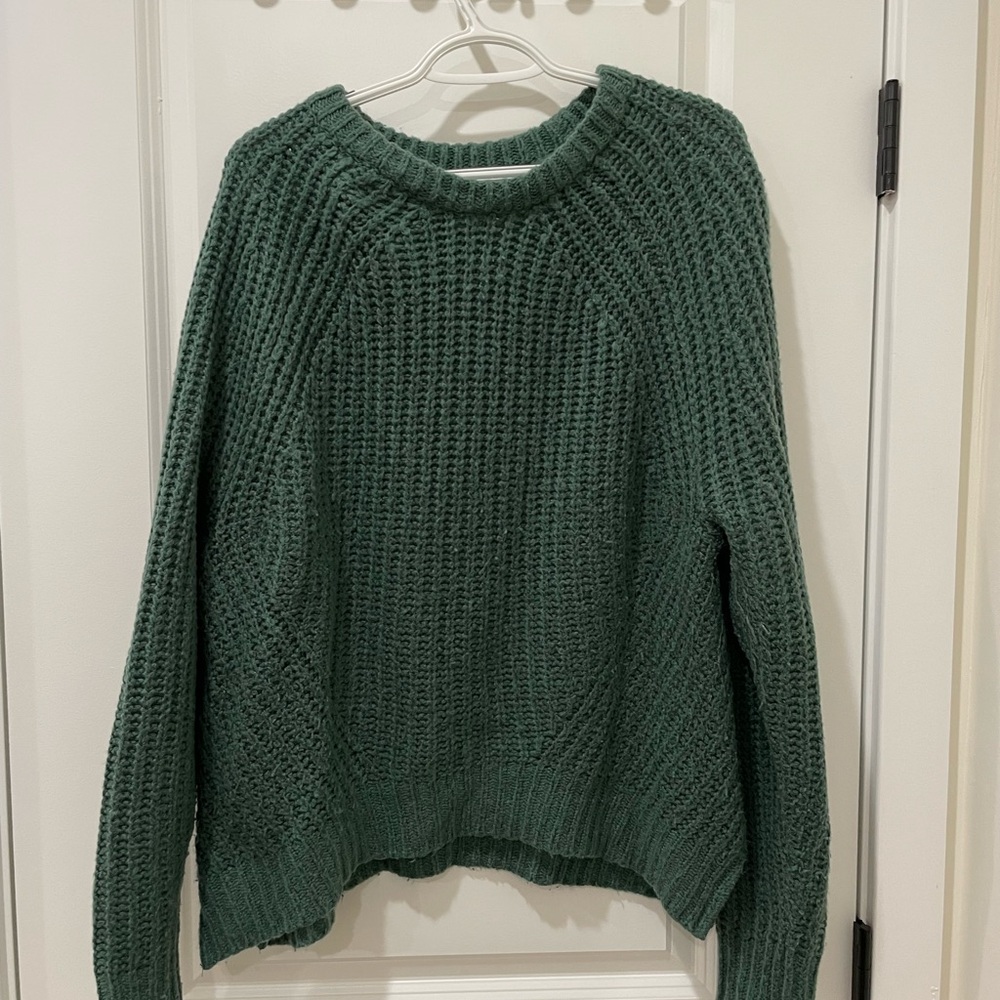 jade green knit sweater - plus-size